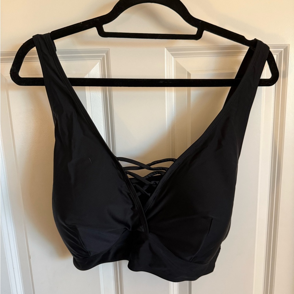 Torrid Black Lace-Up Bikini - Picture 1 of 3